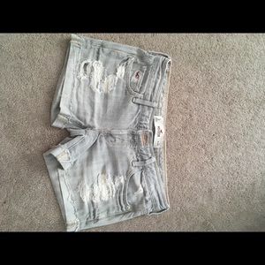 Grey denim shorts